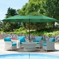 thumbnail image 3 of Aoodor 15ft Large Patio Umbrella with Base Stand, Outdoor Double-Sided Rectangle Umbrella - Green, 3 of 9