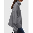 thumbnail image 4 of Suéter PRETTYGARDEN Cuello Alto Ajuste Holgado Tejido Grueso Gris M, 4 of 5