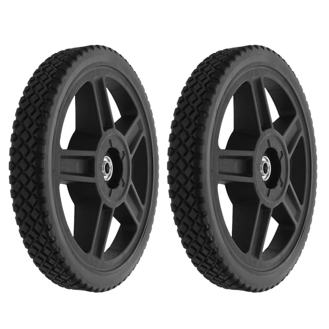 TEHAUX High Load Capacity Lawn Mower Replacement Wheels with WearResistant PVC Tires and Durable PP Hubs, 12 Inch Black, 2pcs