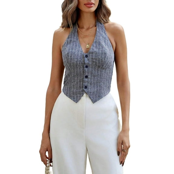 Women's Tank Tops & Camis Sexy Plain Halter Black XS (2)