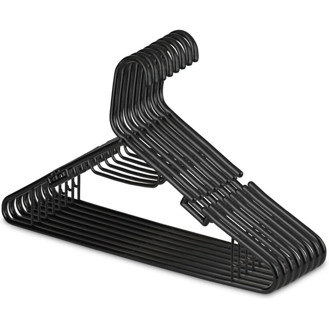 Ganchos para Ropa Atmos Homeware 20 Ganchos de Plástico Premium Color Negro