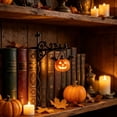 thumbnail image 4 of 2 Pack Halloween Bat Pumpkin Hanging Bookshelf Lantern LED Night Light, Vintage Metal Bookshelf Lamp, Decorative Bookshelf Lighting Gift for K*ids & Halloween Lovers, 4 of 4