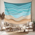 thumbnail image 2 of Turquoise Beach Small Tapestry for Bedroom Wall Hanging Tapestry, Abstract Ripple Gradient Ocean Sand Ceiling Backdrop Tapestries Poster Blanket Wall Decor for Teens Room Living Room Dorm 23" x 28", 2 of 8