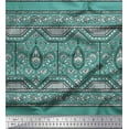 thumbnail image 1 of Soimoi Rayon Crepe Fabric Leaves & Floral Block Print Fabric by Yard 46 Inch Wide, 1 of 3