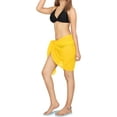 thumbnail image 3 of HAPPY BAY Sarongs Coverups Women's Beachwear Summer Swimsuit Short Beach Wraps Skirt Swimwear Bikini Cover-ups Swim Cover up Bottom One Size Corn, Solid, 3 of 5