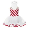 thumbnail image 4 of vastwit Kids Girls Candy Cane Stripes Ballet Dance Dress Christmas Carnival Performance Costume Red 14, 4 of 7