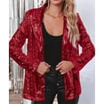 thumbnail image 2 of JFBUJC Blazer à Sequins pour Femmes, Veste Ouverte à Manches Longues, Cardigan de Fête Scintillant, 2 of 5