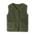 thumbnail image 4 of Splozh Newborn Jacket Kids Fleece Vest Lightweight Sleeveless Vest Outerwear with Pocket,Green,3-4 Years, 4 of 5