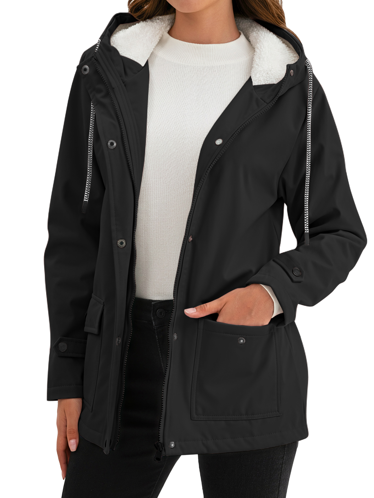 Rosvigor Women's Sherpa Fleece Winter Parka Coat photo 3