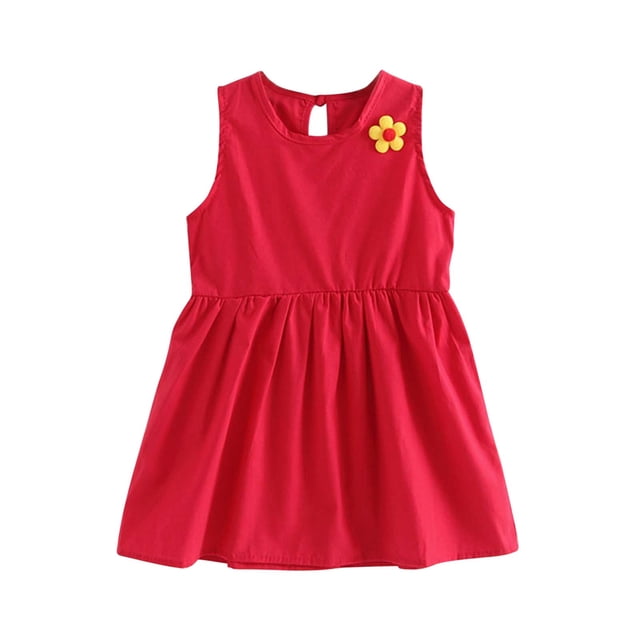 Robe d'Été pour Filles Été Tout-Petits Bébés Filles Robe Sans Manches Robe Débardeur Vêtements pour Enfants