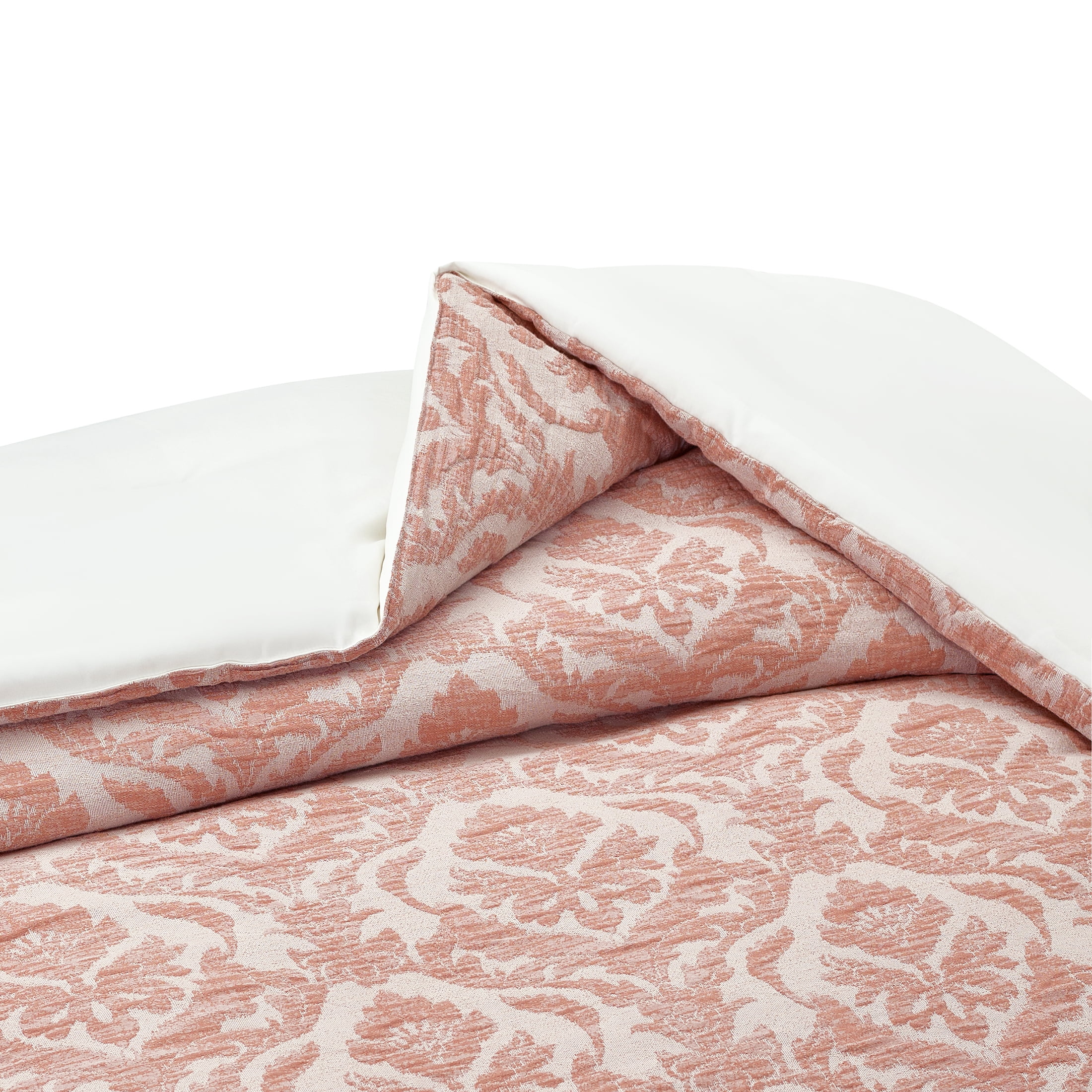 Better Homes & Gardens Woven Damask 3-Piece Comforter Set, Blush, King, All Ages