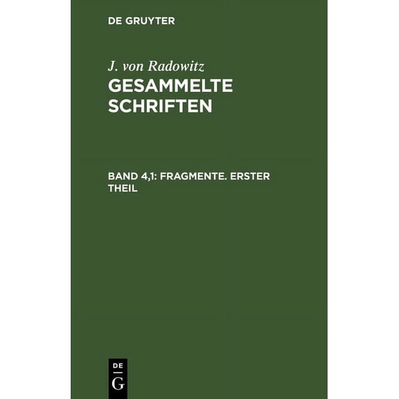 Fragmente. Erster Theil, (Hardcover)