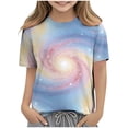 thumbnail image 5 of Gytharion Kids Boys Girls Tee Tops Fashion Casual Starry Sky Print Crew Neck Pullover T-Shirts Summer Soft Comfy Short Sleeve Blouses for Boys Girls, 3-14 Years, 5 of 7