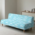 thumbnail image 6 of SCRAWLGOD Cloud Stars Print Blue Futon Cover Armless Sofa Covers Sofa Bed Covers Stretch Futon Couch Cover Sofa Slipcover Furniture Protector Thick Soft Stay in Place, 6 of 7