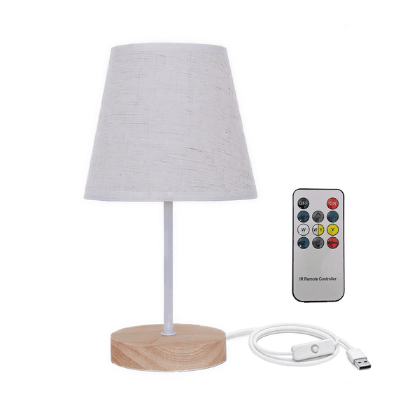 Small Lamp for Bedroom, Mini Minimalist Table Lamp, With oval Flaxen Fabric Shade for Living Room Office Dorm Decorative