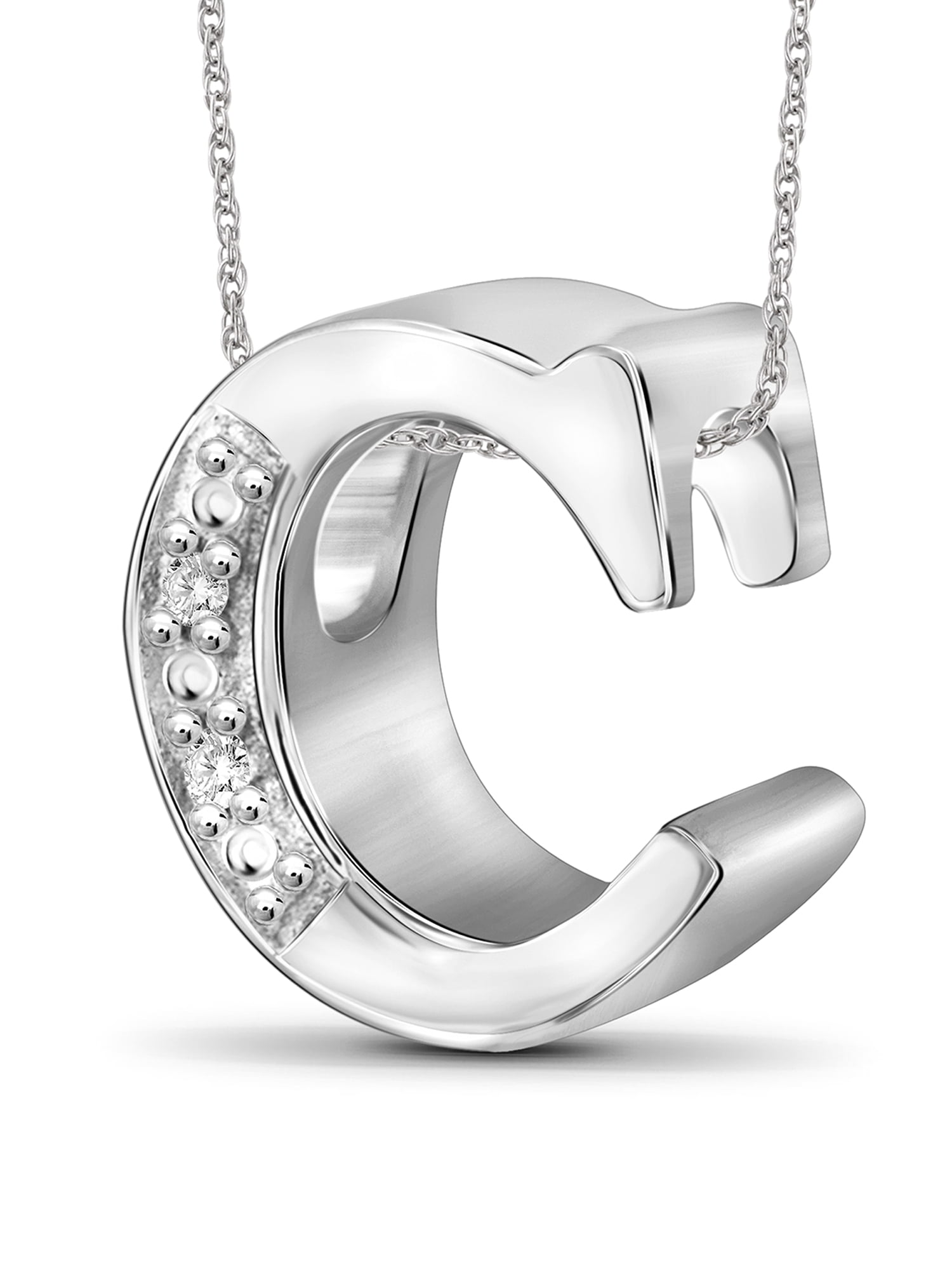 Yours Truly Diamond Accent Sterling Silver Initial Necklace