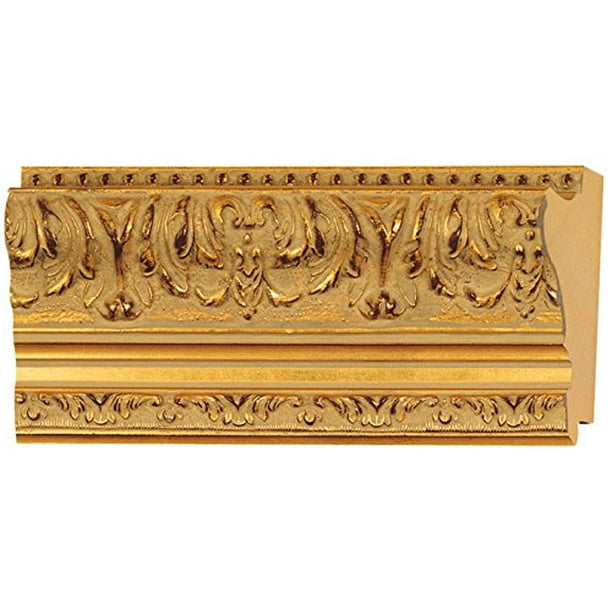 Picture Frame Moulding (Wood) 18Ft Bundle Ornate Gold Finish 3.5