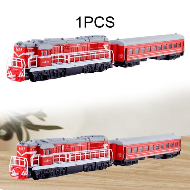 Juego de tren clásico de simulación de aleación, modelo de tren de pasajeros de transporte, escultura coleccionable, juguete de simulación, modelo de
