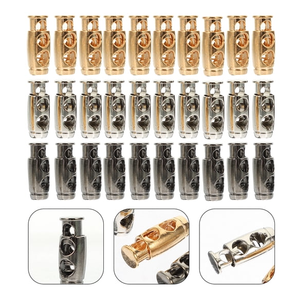 Sparsain 30 Pack Adjustable Metal Cord Locks Spring Loaded Toggles for Drawstrings