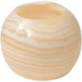 thumbnail image 2 of Single Alabaster Candle Holder - Egyptian Tealight and Votive Candles Holders with Amber Glow for Home Décor Natural Stone Soothing Tranquil Aurora, 2 of 7