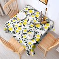 thumbnail image 2 of Yellow Lemon Fruit Leaves White Pattern Square Tablecloth,Waterproof Square Table Cover,Wipeable Spillproof Washable Table Cover for Home Kitchen Party Decor 60"x60"(152x152cm), 2 of 6