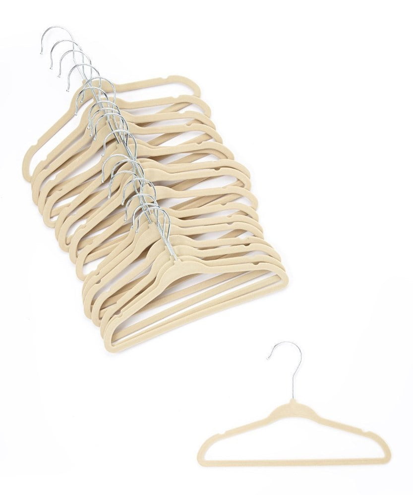 30 PACK Baby Hangers With Clips Velvet Ultra Thin Non Slip Kids Hanger