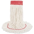 thumbnail image 2 of Boardwalk BWK503WHCT 5 in. Super Loop Cotton/Synthetic Fiber Wet Mop Head - Large, White (12/Carton), 2 of 10