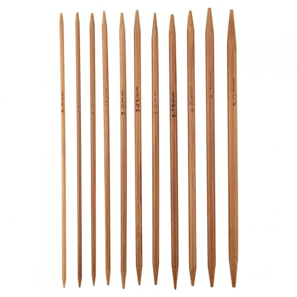 Set Of 11 Bamboo Double Pointed Knitting Needles Set 11 Sizes (5.1