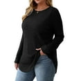 thumbnail image 4 of Fantaslook Long Sleeve Shirts for Women Casual Tunic Tops Dressy Crew Neck Pullover Fall Lightweight Sweaters for Women, 4 of 8