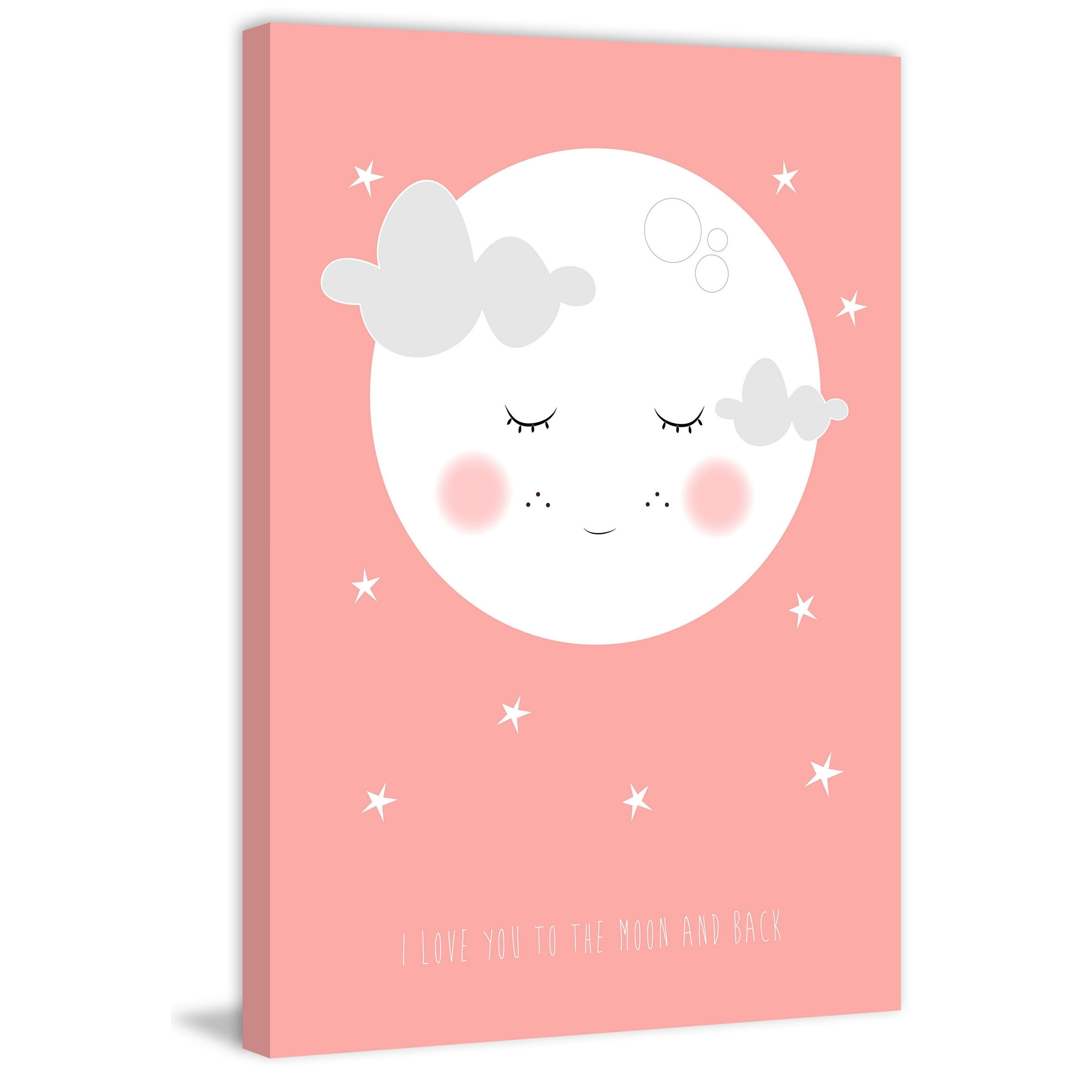 MARMONT HILL  - 'Moon Face Pink' by Karen Zukowski Painting Print on Wrapped Canvas - Multi-Color 30 x 45