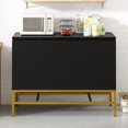 thumbnail image 3 of Atumon Black Accent Cabinet with 2 Doors, Buffet Cabinet with Adjustable Shelves, Modern Storage Cabinet with Gold Metal Legs, Wood Storage Cabinet Furniture for Living Room Entryway Dining Room, 3 of 10