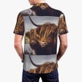 thumbnail image 3 of Balery Yak Printed Men’s Short Sleeve Polo Shirt, Midweight Men's Shirt,Golf Polo shirts -Medium, 3 of 8