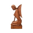 thumbnail image 4 of 12" Wooden Handmade Abstract Sculpture Statue Handcrafted "Kneeling Angel" Gift Art Decorative Home Decor Figurine Accent Decoration Artwork Hand Carved, 4 of 5