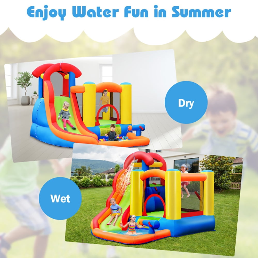 Aimee Lii Inflatable Bounce House Water Slide with Pool and Cannon Without Blower, Playhouse for Kids Outdoor Aimee Lii Inflatable Bounce House Water Slide with Pool and Cannon Without Blower, Playhouse for Kids Outdoor