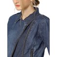 thumbnail image 7 of Allegra K Women's Notched Lapel Long Sleeves Asymmetric Zip Moto Denim Jacket, 7 of 7