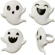 Ghosts Halloween Birthday Cupcake Rings, 12ct