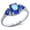 Blue, variant on Sterling Silver White Synthetic Opal & Rainbow CZ Heart Ring Size 6