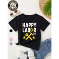 thumbnail image 1 of Kids' Labor T-Shirt - Happy Labor Print with Wrench Graphic, Soft Cotton Tee for Boys & Girls, Machine Washable Everyday Shirt for School, Playdates, Casual Kids Wear, Allseason Apparel, 1 of 6