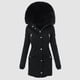 thumbnail image 3 of Gibobby Chaquetas largo de algodón Abrigo de Invierno de talla grande para mujer Negro M, 3 of 5