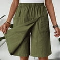 thumbnail image 2 of Tnhcen Women's Solid Color Elastic Waist Skirt Pants Big Pocket Shorts Casual Loose Fit Ant Fabric Fashion Basic Bottoms S-2XL Multiple Colors Available, 2 of 9