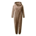 thumbnail image 5 of Coerni Kids Girl Halloween Onesie Sherpa Fleece One Piece Romper Long Sleeve Bear Jumpsuit Hooded Winter Fuzzy Tedd𝐲 Snowsuit, 5 of 5