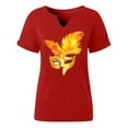 thumbnail image 5 of Ounisa Womens Mardi Gras Sweatshirts Carnival Sweatshirt Funny Mask Graphic Short Sleeve Shirt Fat Tuesday Pullover Tops, 5 of 6