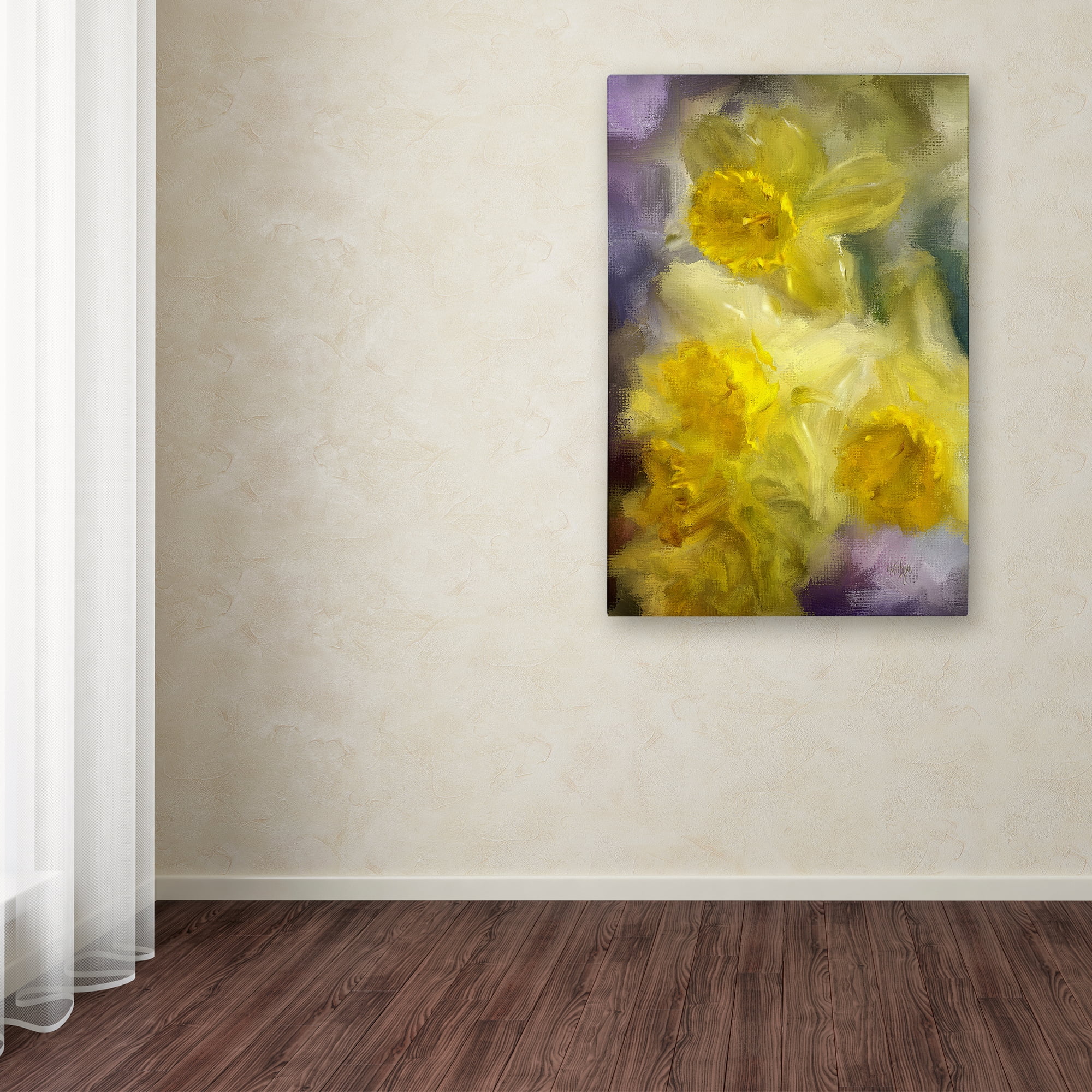 Trademark Fine Art "Ruffled Daffodils" Canvas Art by Lois Bryan