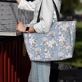 thumbnail image 4 of Wukai Lily Flower Print Zipper Bag,large Beach Tote Bag,Waterproof Sandproof Bag,Grocery and Picnic Tote Travel Bag, 4 of 5