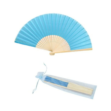 

Hand Silk Fan Fold Vintage Fans With Organza Gift bag Customized Wedding Party Favors