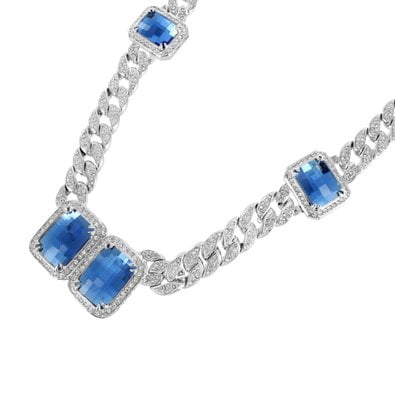 Miami Cuban Gemstone Chain Sapphire 