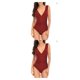 thumbnail image 3 of Soidarity Traje de baño ajustado con volantes sexy para mujer Traje de baño con cuello en V profundo Ahueca hacia fuera sin espalda Ropa de baño Rojo L 2piezas Soidarity CBP582094, 3 of 6