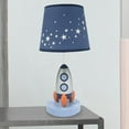thumbnail image 3 of Lambs & Ivy Milky Way Blue/Silver Rocket Ship Nursery Lamp with Shade & Bulb, 3 of 4