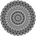 thumbnail image 1 of Ahgly Company Machine Washable Indoor Round Transitional Light Black Area Rugs, 5' Round, 1 of 7