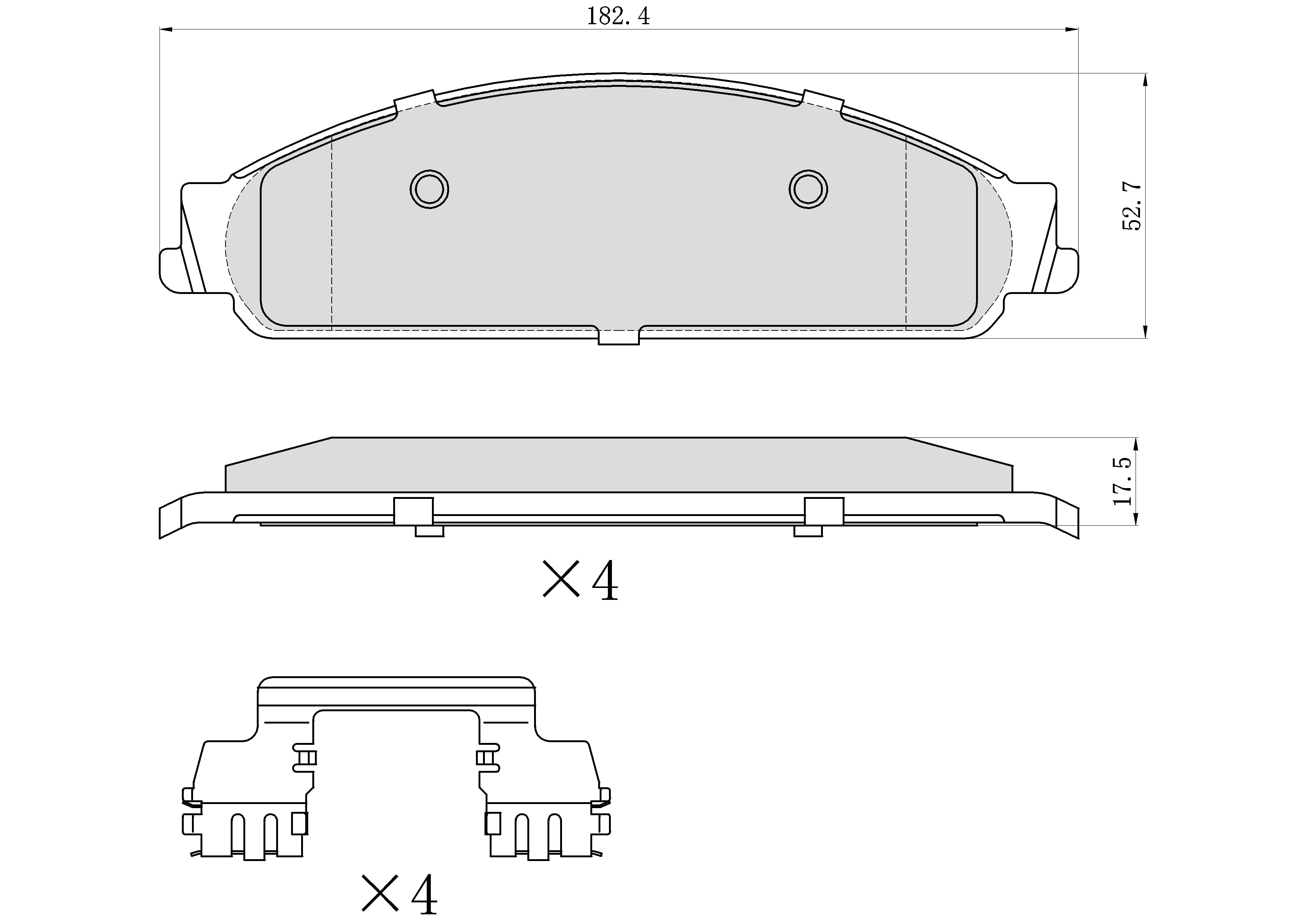 Winstop Brake Pad Set, Front WS.1070.0.C, Ford Five Hundred 2007-2005